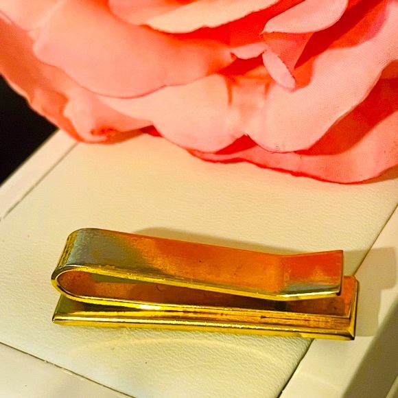 Vintage Damascene Tie Bar/ Money Clip - Picture 5 of 10